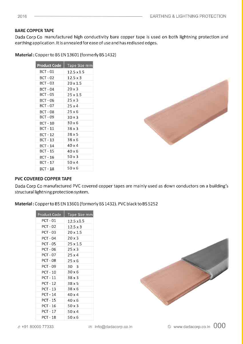 Copper tape – BARE & PVC covered