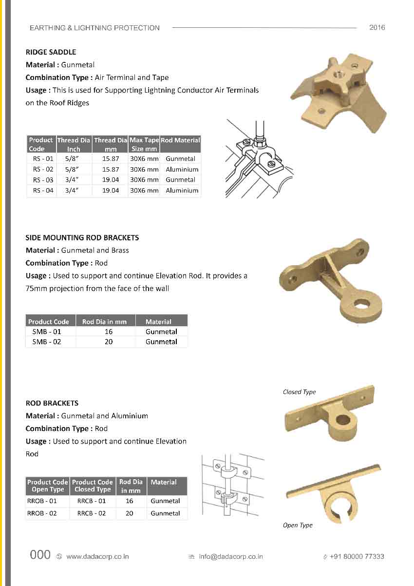 Ridge saddle & rod brackets(side mounting,closed type,open type)