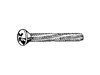 Cross Recessed Raised Countersunk Head Thread - Cutting screw - Steel Zinc Plated